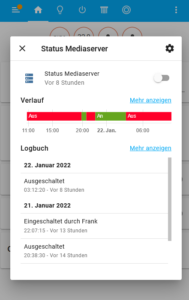 Screenschot Status Mediaserver